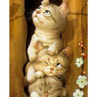 Алмазная мозаика «PaintBoy» Любопытные котята, GF416