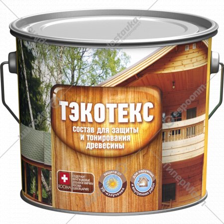 Защитно-декоративный состав «Тэкотекс» 104077, рябина, 2.1 кг