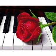 Алмазная мозаика «PaintBoy» Роза на пианино, 2 в 1, GZS1018