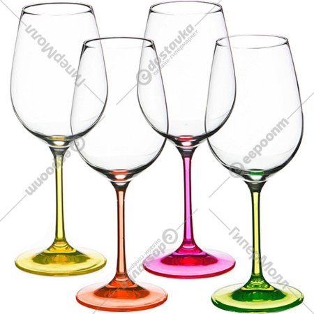Набор бокалов для вина «Crystalex» Neon, 40729/D4892/350-4, 4 шт