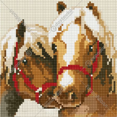 Алмазная мозаика «PaintBoy» Пара лошадей, BF659
