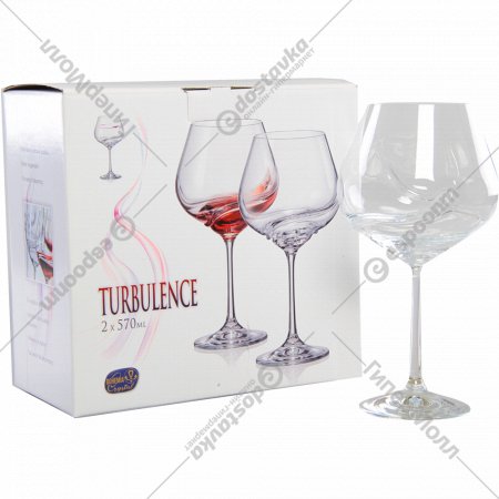 Набор бокалов для вина «Bohemia Crystal» Turbulence, 2 шт, 570 мл