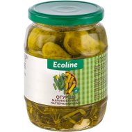 Огурцы маринованные Ecoline new целые слабокислые, 670 г