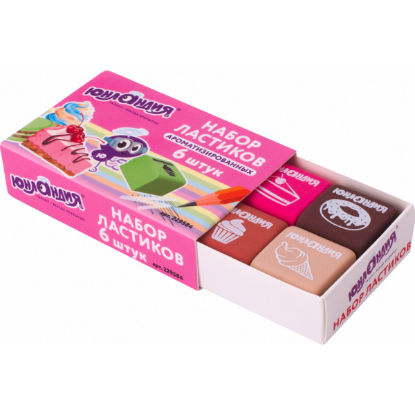 Набор ластиков «Юнландия» Сладкие истории, ароматизированные, 229584 ...