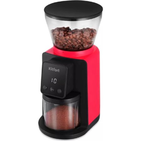 Кофемолка Kitfort KT-7208-1, черный/малиновый