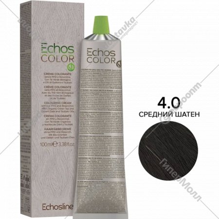 Крем-краска для волос «EchosLine» 4.0 средне-каштановый, 100 мл