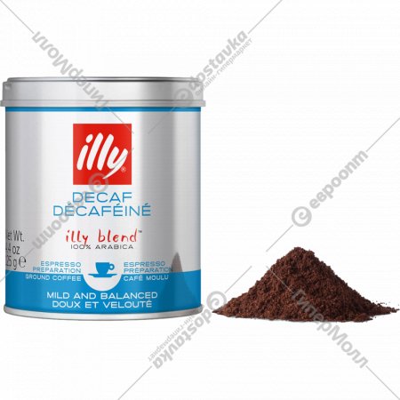 Кофе молотый «Illy» Decaffeinated, 125 г