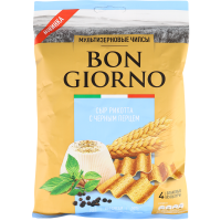 

Чипсы"BON GIORNO"(сыр рикотта/перец)70г