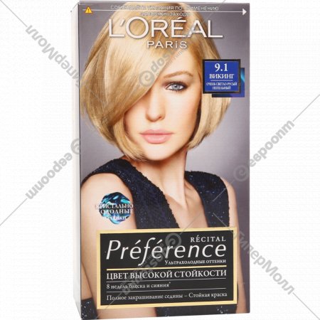 Краска для волос «L'Oreal Paris» Recital Preference, тон 9.1.