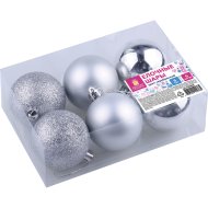 Набор шаров новогодних Золотая сказка 590868, серебристый, 6 шт