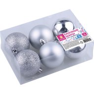 Набор шаров новогодних «Золотая сказка» 590876, серебристый, 6 шт