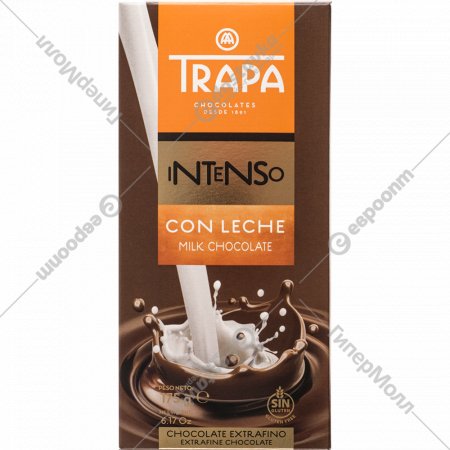 Шоколад молочный «Trapa» Con Leche Intenso, 175 г