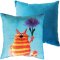 Подушка декоративная «Lanatex» Кис 0348, 22301, оранжевый, бирюзовый, 35x35x14 см