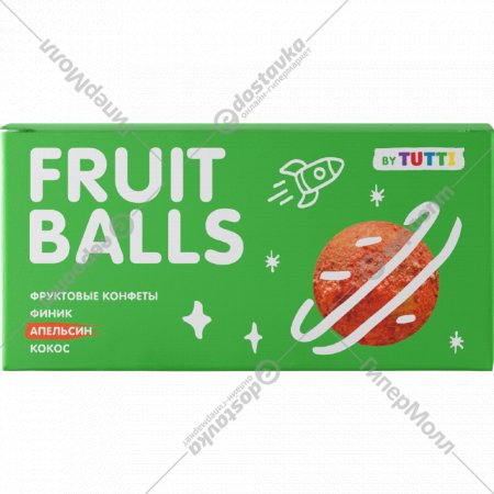 Конфеты фруктовые «Tutti» Fruit Balls, финик, кокос и апельсин, 76 г