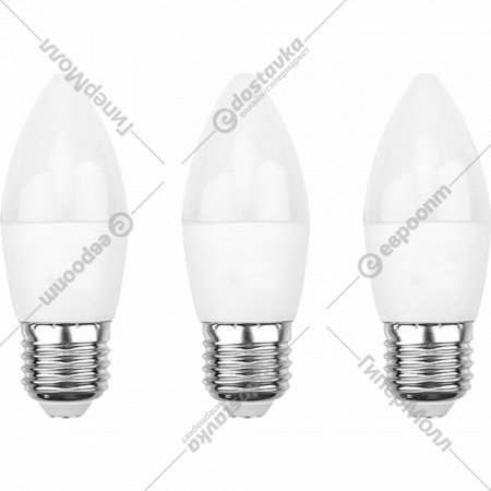 Лампа светодиодная «Rexant» Свеча CN 11.5 Вт E27 1093 Лм 6500 K холодный свет, 604-206-3, 3 шт
