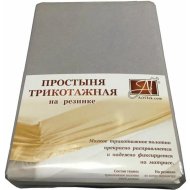 Простыня «AlViTek» Трикотажная на резинке, ПМТР-СЕР-090, серый, 90x200 см