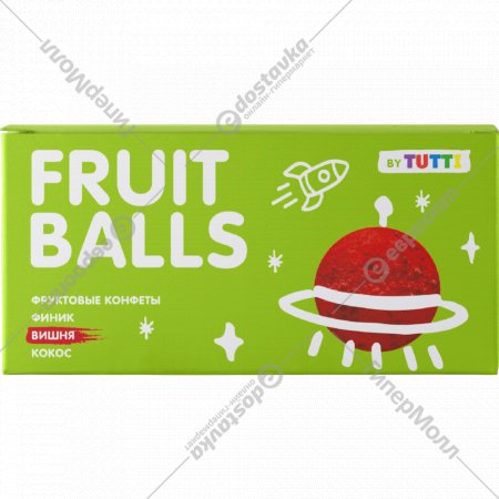 Конфеты фруктовые «Tutti» Fruit Balls, финик, кокос и вишня, 76 г