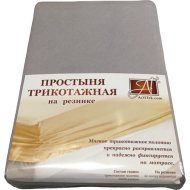Простыня «AlViTek» Трикотажная на резинке, ПМТР-СЕР-160, серый, 160x200 см