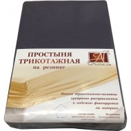 Простыня «AlViTek» Трикотажная на резинке, ПТР-ГРА-180, графит, 180x200 см