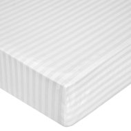 Простыня «Milanika» Белая на резинке, поплин-страйп, 180x200x20 см
