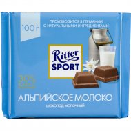 Шоколад молочный «Ritter Sport» альпийское молоко, 100 г