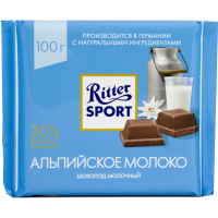 

Шоколад"RITTER SPORT" (альп.молоко) 100г
