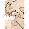 Декор на стену «Woodary» Карта мира на английском языке, 3196, многоуровневый, L, натуральный, 60х105 см
