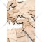 Декор на стену «Woodary» Карта мира на английском языке, 3197, многоуровневый, XL, натуральный, 72х130 см