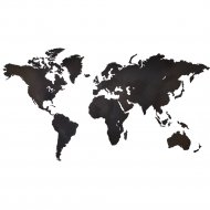 Декор на стену «Woodary» Карта мира на английском языке, 3202, одноуровневый, L, черный, 60х105 см