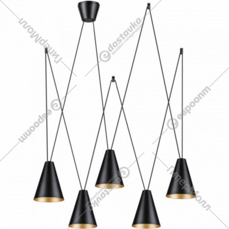 Подвесной светильник «Lumion» Brooks, Lofti LN22 163, 5226/5, черный/матовое золото