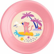 Тарелка детская «Пластишка» глубокая, с декором, 431322405, розовый, 18.5 см