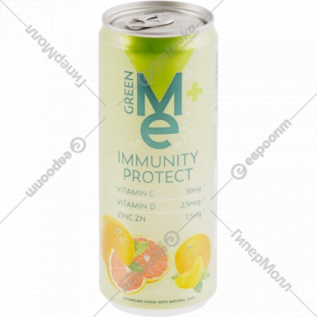 Напиток газированный безалкогольный «GreenMe Plus» Иммунити Протект, 0.33 л