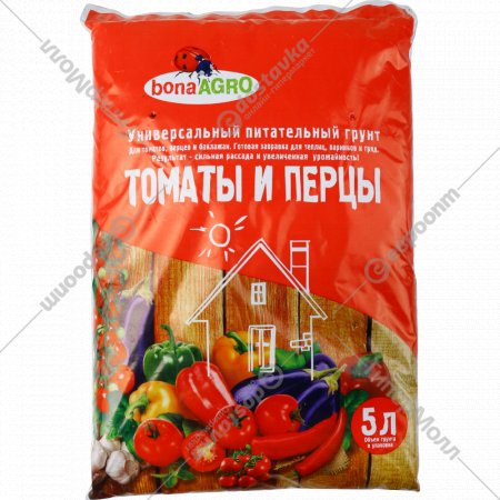 Грунт питательный «Bona Agro» для томатов и перцев, 5 л