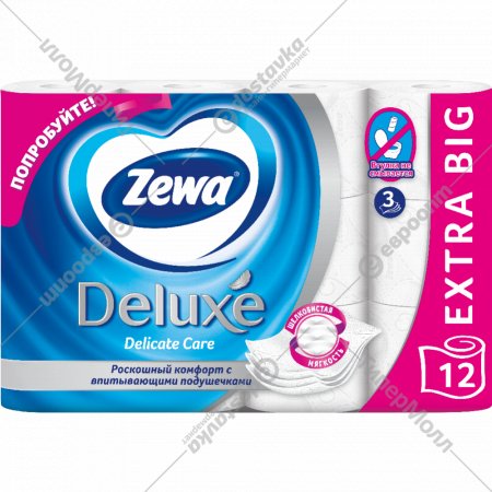 Бумага туалетная «Zewa» Deluxe, 12 рулонов, белый