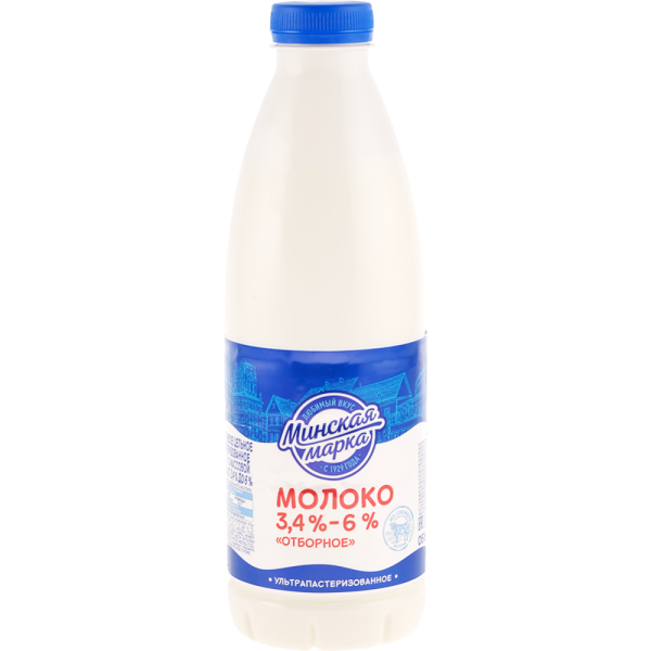 Молоко «Минская марка» отборное, 3.4-6%, 0.9 л купить с доставкой, цены ...