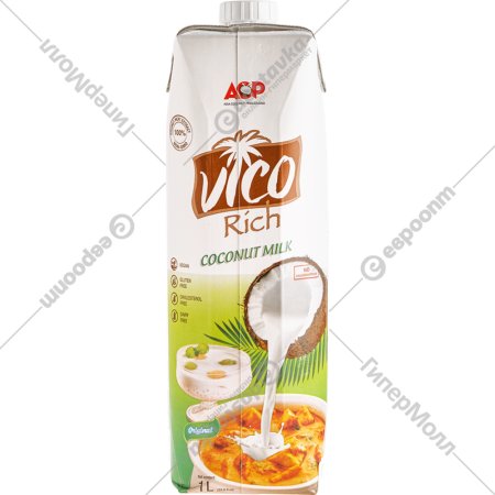 Кокосовое молоко «Vico Rich» ультрапастеризованное, 16-19%, 1 л