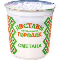 

Сметана ж.20% стакан (Поставы) 0,35кг.