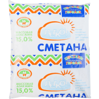 

Сметана ж.15% пленка (Поставы) 0,45кг.