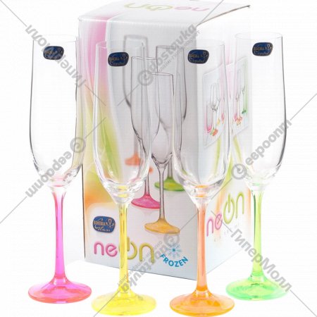Набор бокалов для шампанского «Bohemia» Neon, 40729/D4892/190-4, 4 шт