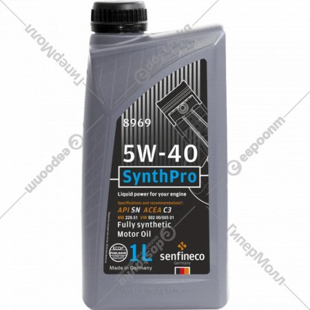 Масло моторное «Senfineco» SynthPro 5W-40 API SN ACEA C3, 8969, 1 л