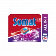 Таблетки для посудомоечных машин «Somat» All in 1, 24 шт