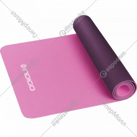 Коврик для йоги и фитнеса «Indigo» TPE/IN106, розовый/фиолетовый