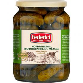  Кор­ни­шо­ны «Federici» ма­ри­но­ван­ные с мёдом, 720 мл