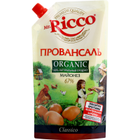 

Мaйонез"MR.RICCO"(Прованс,67%,д/п)400мл