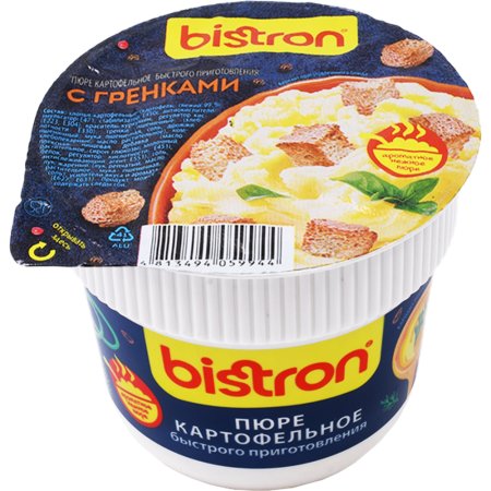 Картофельное пюре «Bistron» быстрого приготовления, с гренками, 40 г
