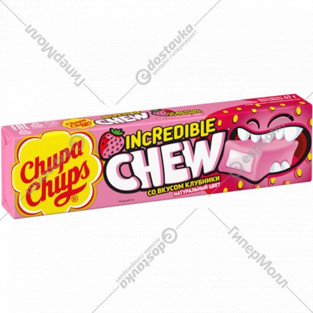 Конфета жевательная «Chupa Chups» Incredible chew, вкус клубники, 47 г