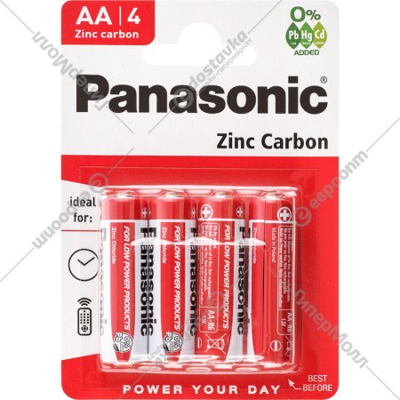 Элемент питания «Panasonic» Zinc carbon, АA R6/4BP