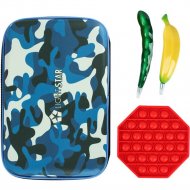 Пенал «Darvish» Camouflage, синий + 2 сувенирные ручки + POP IT, DV-LCH802-42