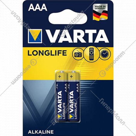 Элемент питания «VARTA» Longlife, AAA, алкалиновый, 2 шт