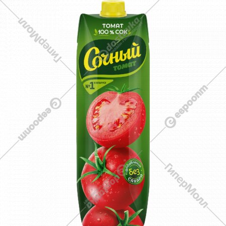 Сок «Сочный» томатный с мякотью, с солью, 1 л